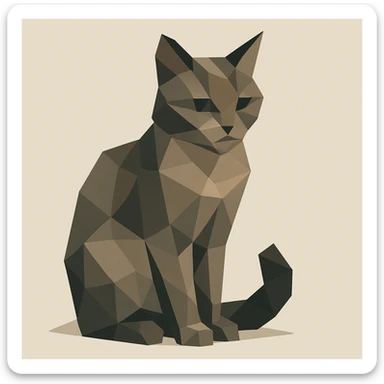 geometric cat polygonal style sticker