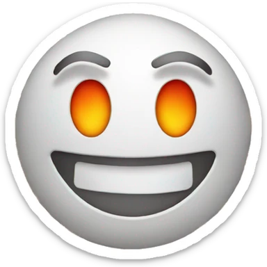Smiley face with fire eyes sticker