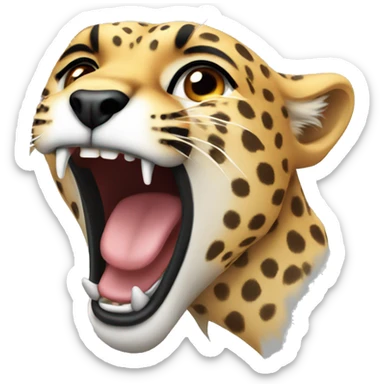 Cheetah roaring sticker