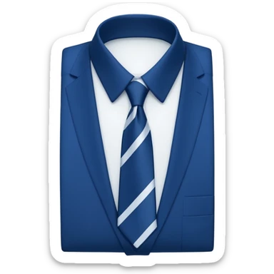 men's blue tie on white shirt, minimalism, no emojis or faces, iOS emoji style sticker