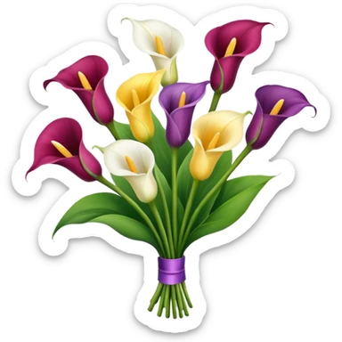 calla lily flower multicolor bouquet sticker