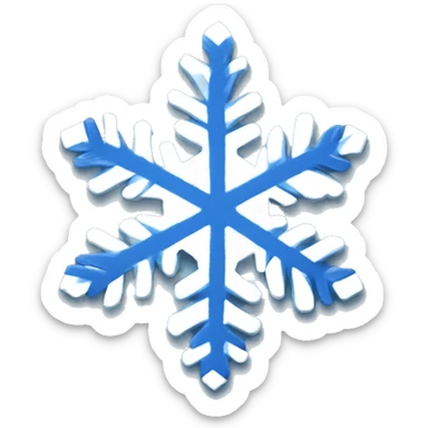 Blue and white snowflake sticker