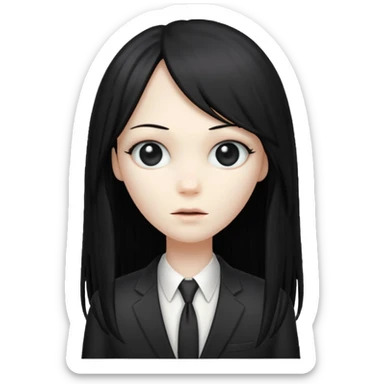 slenderman with long black wig sticker