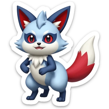 Meowstic-Zangoose-Zorua-Fakémon-hybrid-creature (full body)  sticker