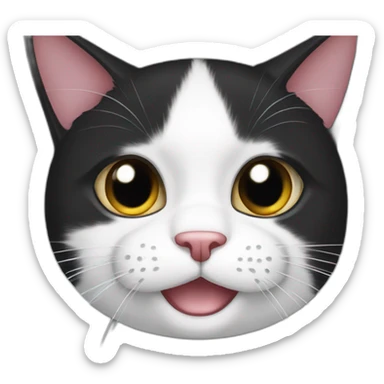 Black and white cat broken front paw sticker