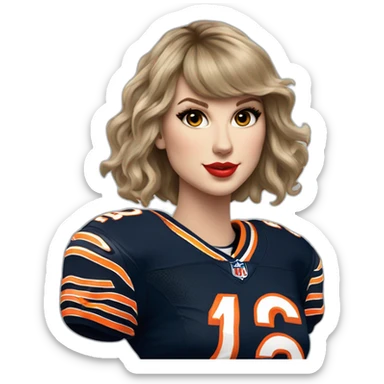 taylor-swift-in-nfl-bears-jersey sticker