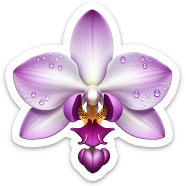 White orchid purple dots  sticker