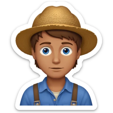 CREATE ME A NICE FARMER BOY BROWN HAIR TANNED SKIN AND BLUE EYES sticker