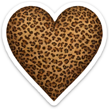 Heart colored in Leopard print sticker