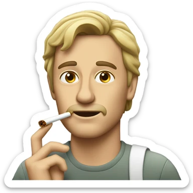 White guy smoking weed sticker