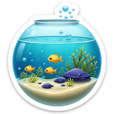 aqua tank, with sea seed little bubbles. sticker
