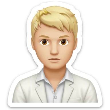 Nick Carter from Backstreet Boys with blonde hair, white outfit sticker