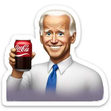 joe biden with cola sticker