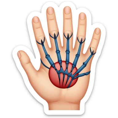 HAND WITH STITCHES ON IT sticker