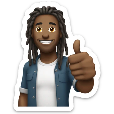 Black man two-toned dread locs thumbs up sticker