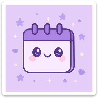 "Schedule clear", no text, with the colors: Primary Purple:  #8B5CF6
  Light Purple:    #A78BFA sticker