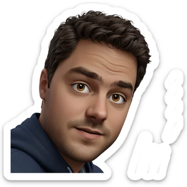 portrait of a young man sticker