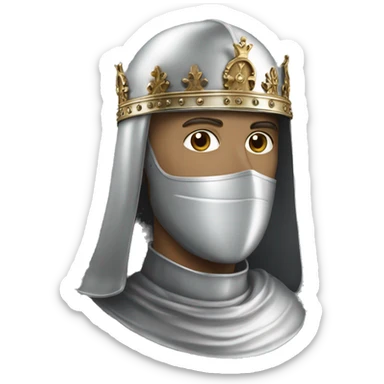 king baldwin IV in silver full face mask up sticker