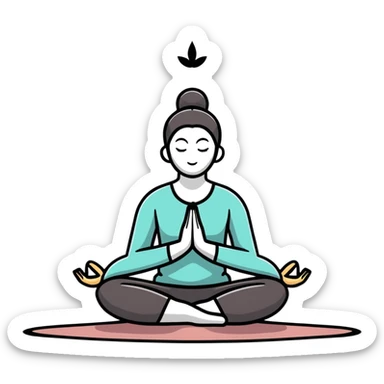 joyful yoga pose meditation wellness sticker