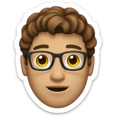 men wiht brown hair shopping sticker