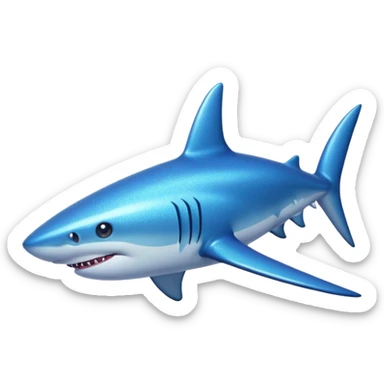 glitter azul-marinho tubarão sticker