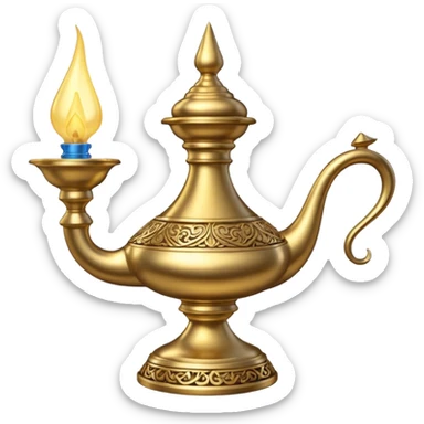 A hyperrealistic genie lamp sticker