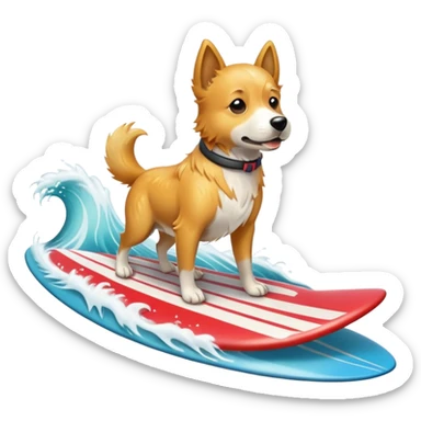 Chien qui fait du surf sticker