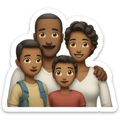 Father-mother-four sons sticker