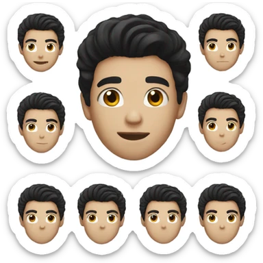 young white men with black hair sticker