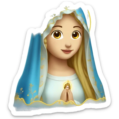 Blessed Virgin Mary Blue Veil with Crown sticker