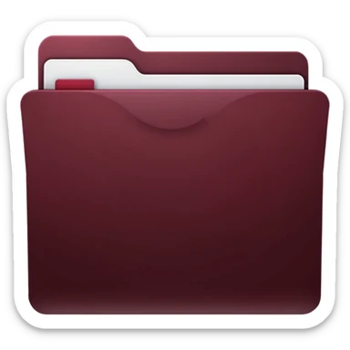 create a dark maroon folder emoji simple with transparent background sticker