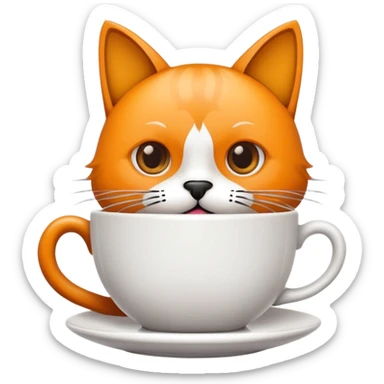 Un gato tomando un café sticker