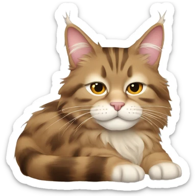 slepping mainecoon cat sticker