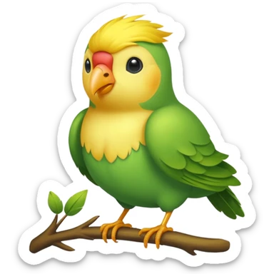A love bird with color green and his head yellow  sticker