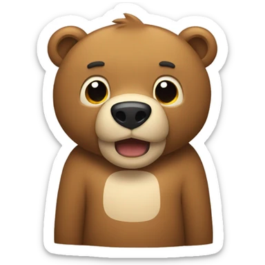 Urso forte e musculoso comendo verdura sticker