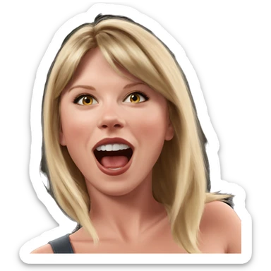 blonde girl surprised by boy sticker