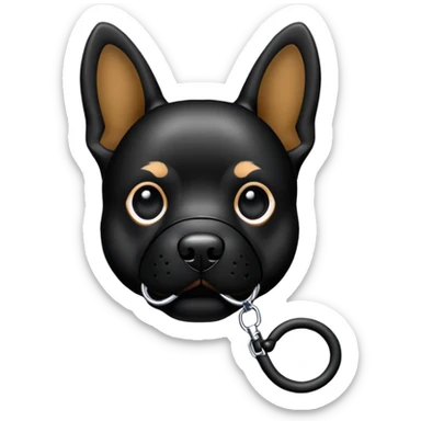 Dog muzzle with leash sticker