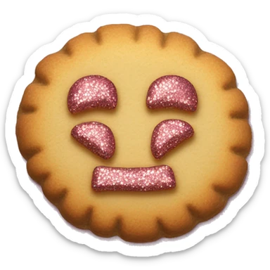 biscuit with i love you written on it and a lot of glitters sticker