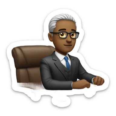 Patent lawyer at desk in in conference room sticker