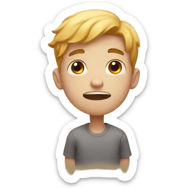 a boy who has a very big pain in his soul sticker