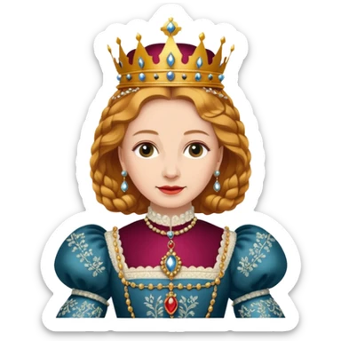 Queen Elizabeth I holding her crown in her right hand sticker