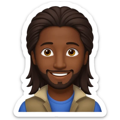 Omarion with long dark brown hair sticker
