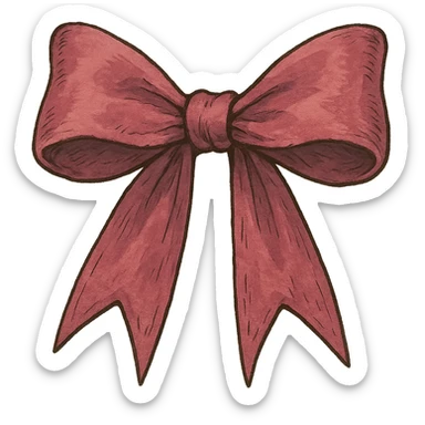 pink gothic bow in ghibli style sticker