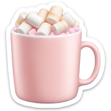 Light Pink mug of latte with marshmallows  sticker