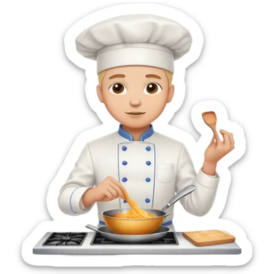 Elegant chef suit cooking sticker