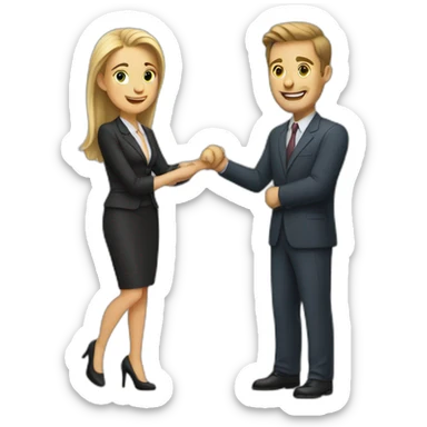 caucasian business duet sticker