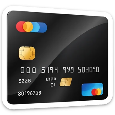 black credit card, no text, no numbers sticker