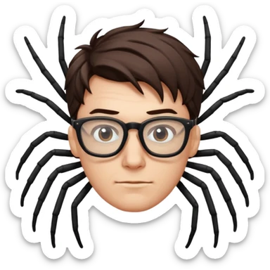 combination of a spider and the cool guy wearing glasses sticker