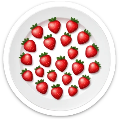 A plate of strawberries cut into the shape of hearts sticker