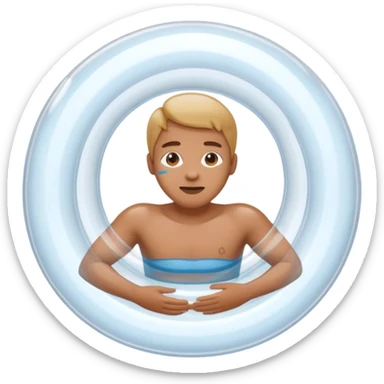 person floating in a tube sticker